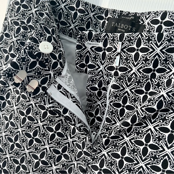 Talbots-Hampshire Ankle Dress Pant-Black and White Pattern-Size 6P Petite - Picture 6 of 8